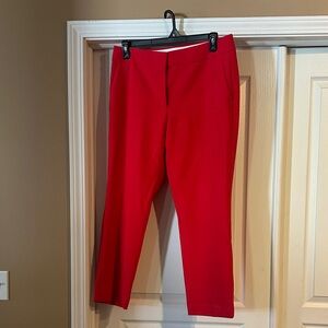 LOFT Vibrant Red Cropped Pants